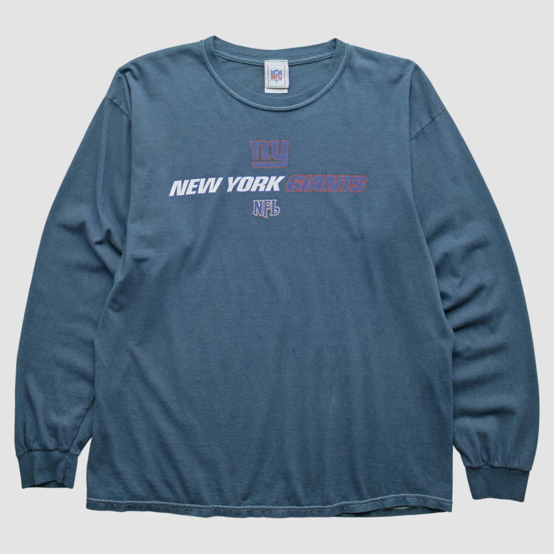 New York Giants NFL 2000s Long Sleeve T-shirt Blue Vintage