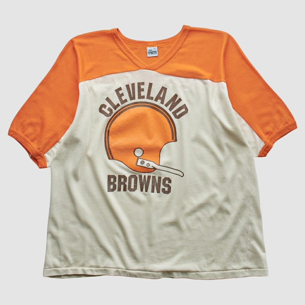 Cleveland Browns The Knits 80s T-shirt White Vintage