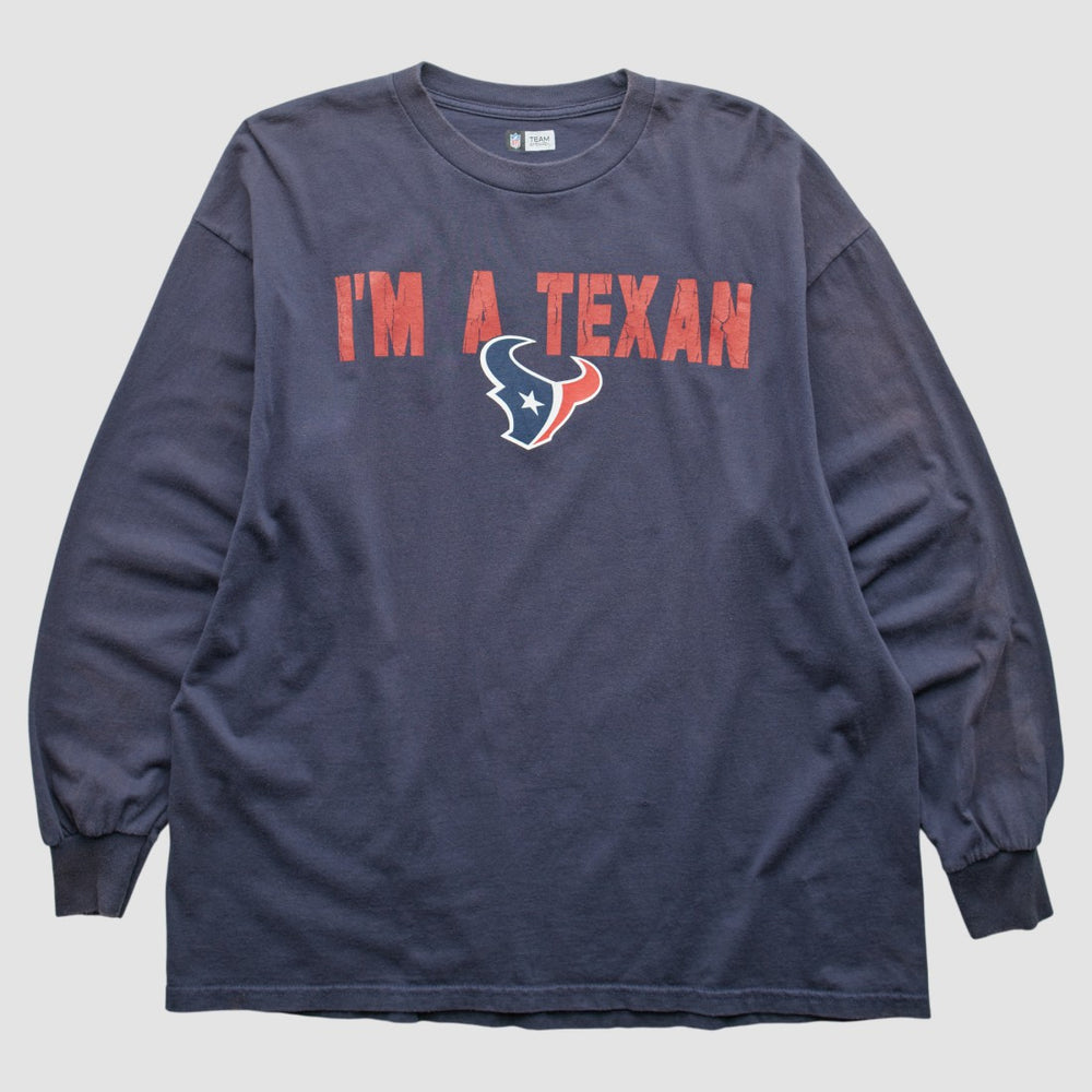 Houston Texans NFL 2010s Long Sleeve T-shirt Navy Vintage
