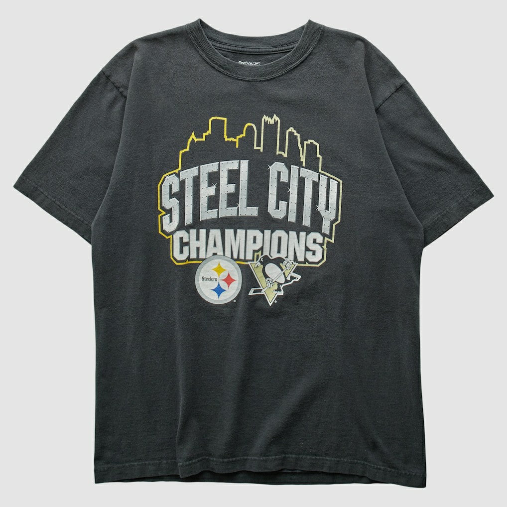 Pittsburgh Steelers Reebok 2009 T-shirt Charcoal Vintage