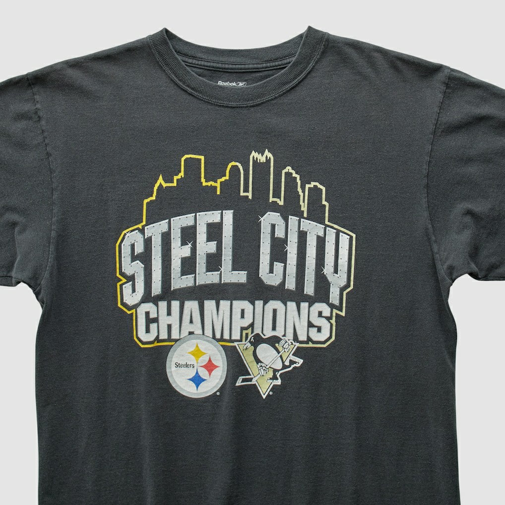 Pittsburgh Steelers Reebok 2009 T-shirt Charcoal Vintage