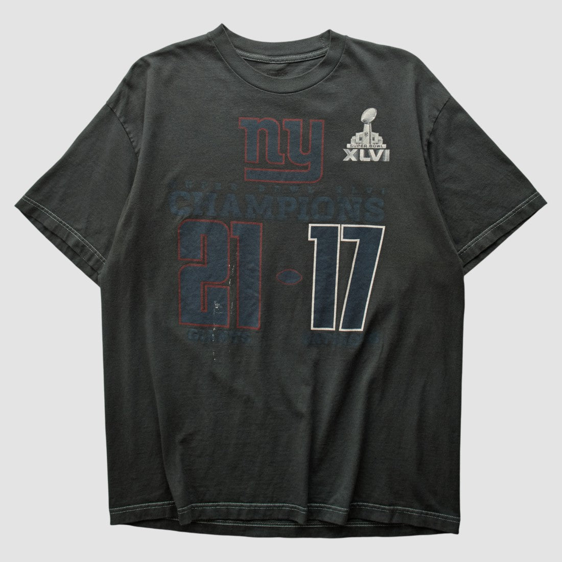 Superbowl XLVI 2012 T-shirt Charcoal Vintage