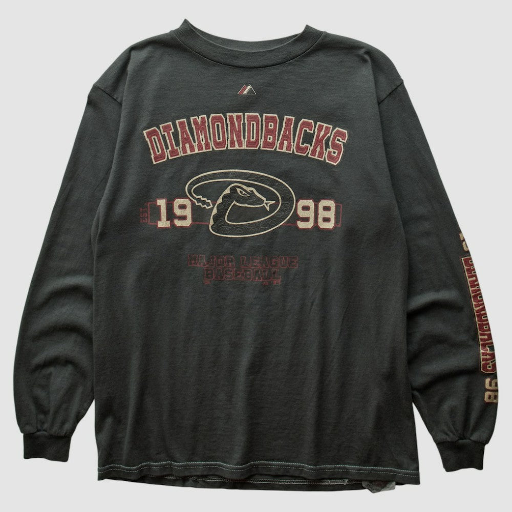 Arizona Diamondbacks Majestic 1998 Long Sleeve T-shirt - Charcoal - XS by Fanatics Real Vintage T-shirts