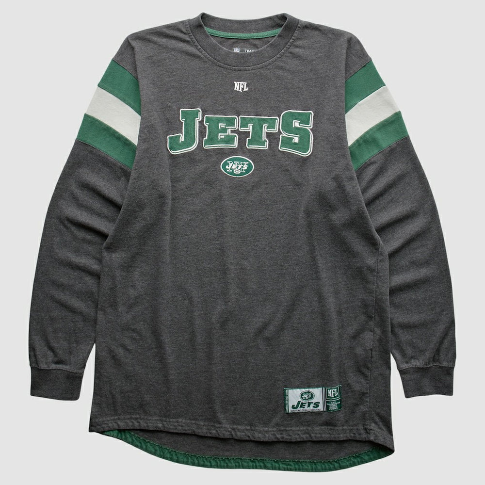 New York Jets NFL 2010s Long Sleeve T-shirt Gray Vintage