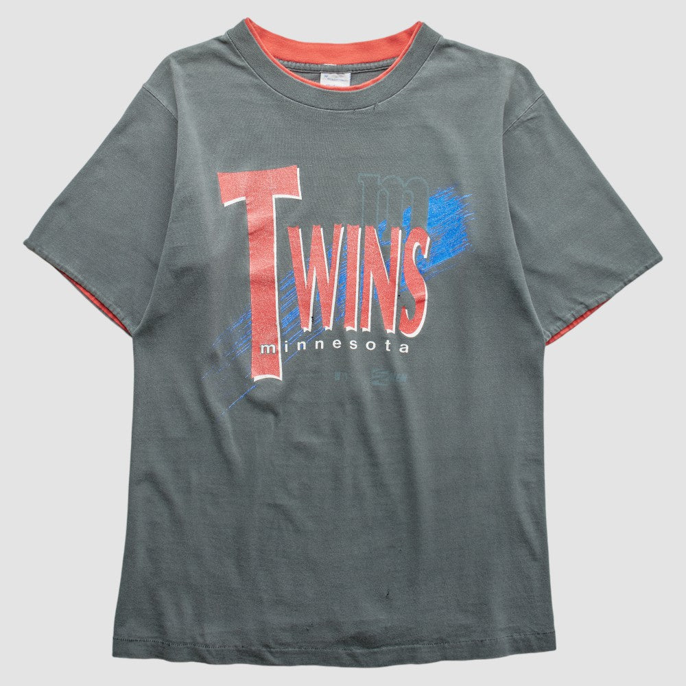 Minnesota Twins Salem 90s T-shirt - Gray - S by Fanatics Real Vintage T-shirts