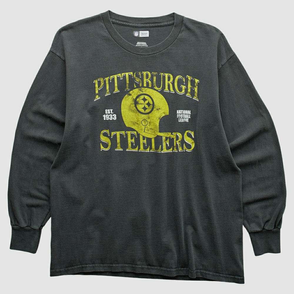 Pittsburgh Steelers NFL 2010s Long Sleeve T-shirt Charcoal Vintage