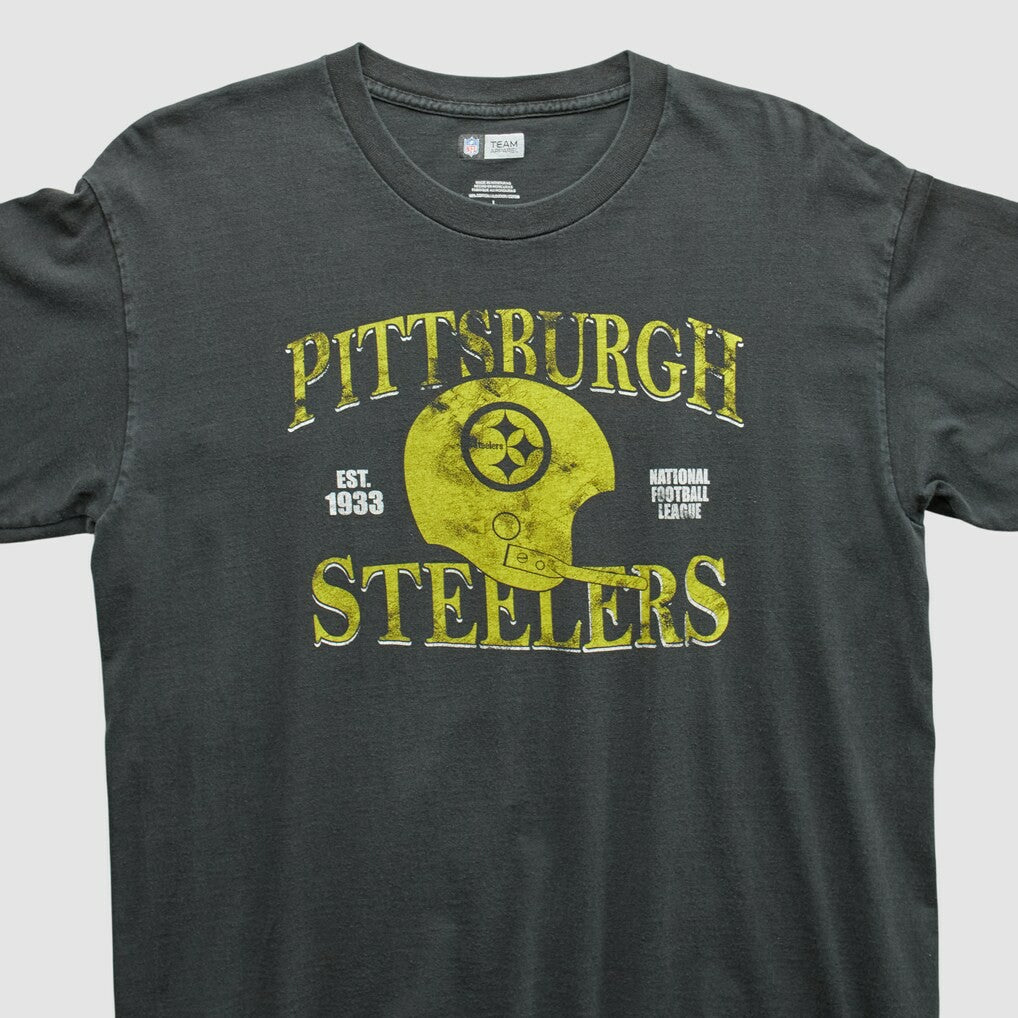 Pittsburgh Steelers NFL 2010s Long Sleeve T-shirt Charcoal Vintage