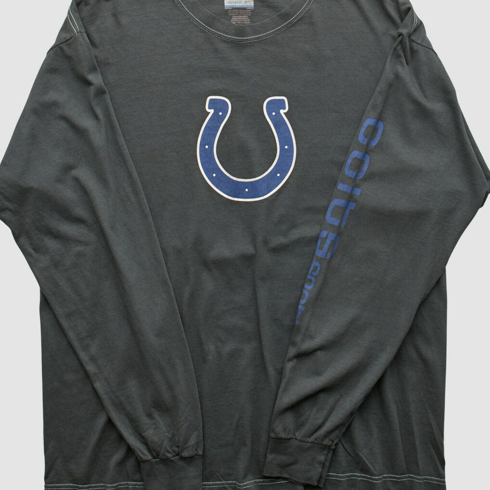 Indianapolis Colts Reebok 2000s Long Sleeve T-shirt Charcoal Vintage