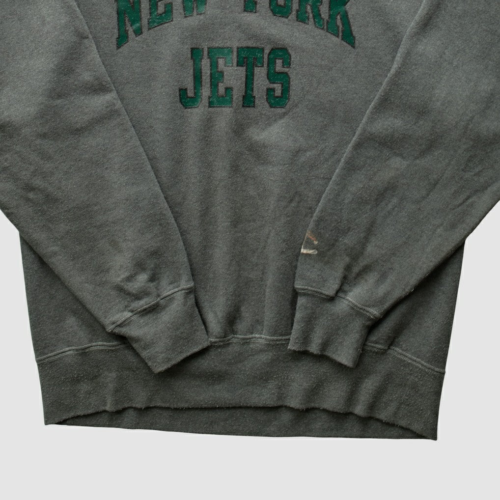 New York Jets Champion 2000s Pullover Sweatshirt Charcoal Vintage