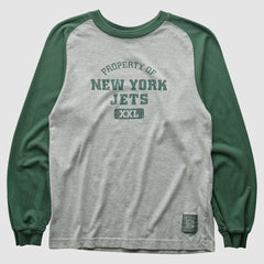 New York Jets Grid Iron 2000s Long Sleeve T-shirt Gray Vintage