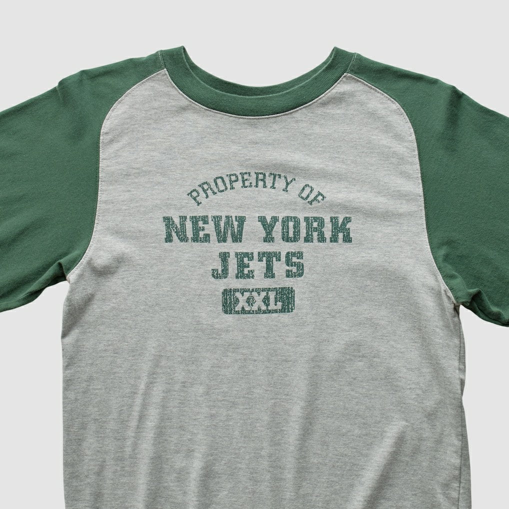 New York Jets Grid Iron 2000s Long Sleeve T-shirt Gray Vintage