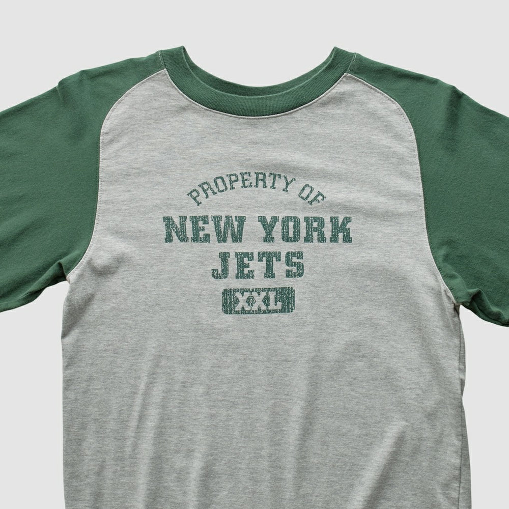 New York Jets Grid Iron 2000s Long Sleeve T-shirt Gray Vintage