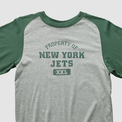 New York Jets Grid Iron 2000s Long Sleeve T-shirt Gray Vintage