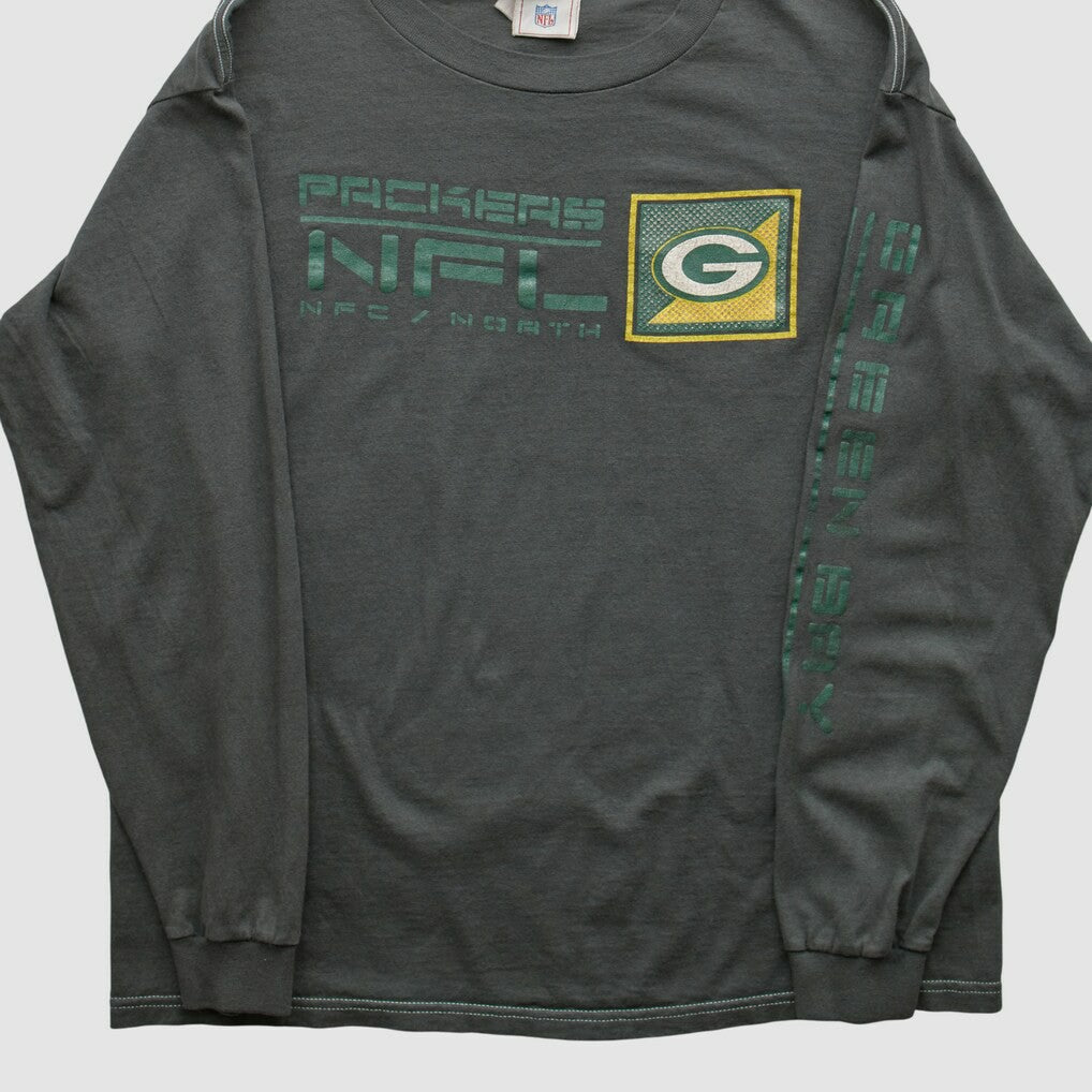 Green Bay Packers NFL 2000s Long Sleeve T-shirt Charcoal Vintage