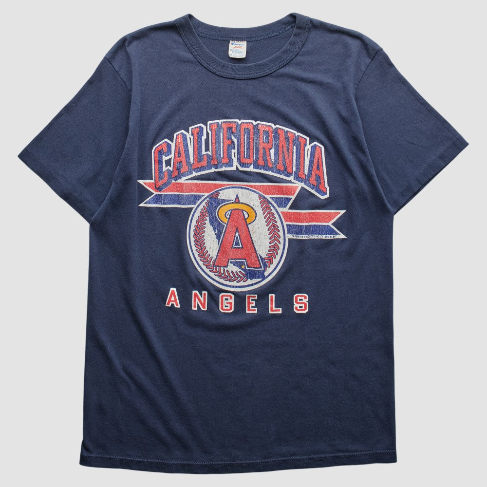 Los Angeles Angels Champion 90s T-shirt - Navy - S by Fanatics Real Vintage T-shirts