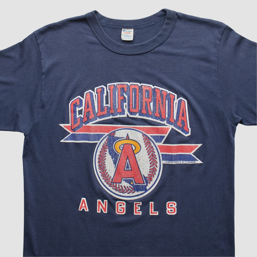 Los Angeles Angels Champion 90s T-shirt - Navy - S by Fanatics Real Vintage T-shirts