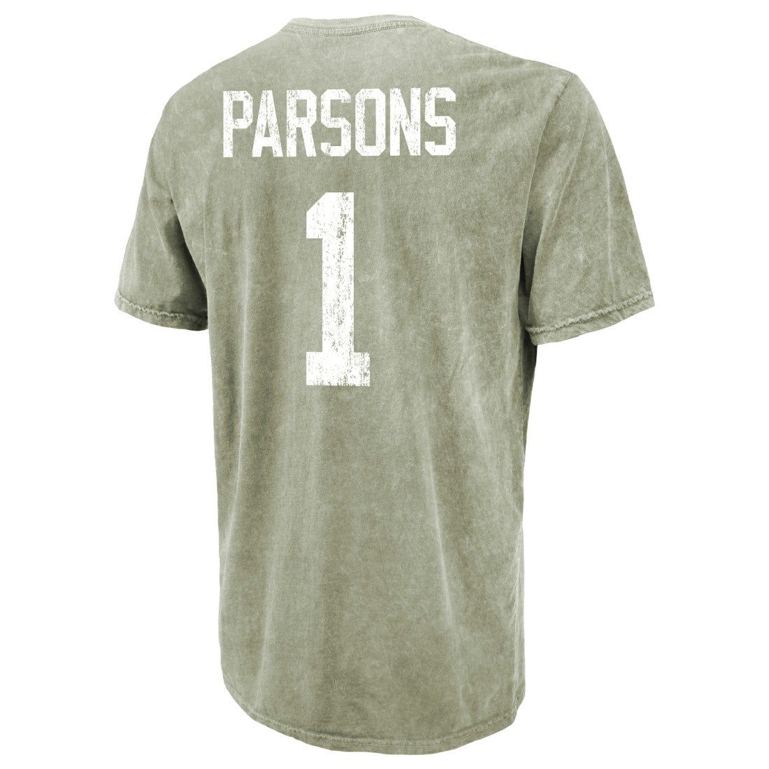 Micah Parsons Green Bay Packers Majestic Threads Mineral Wash Name & Number T-Shirt Moss Green