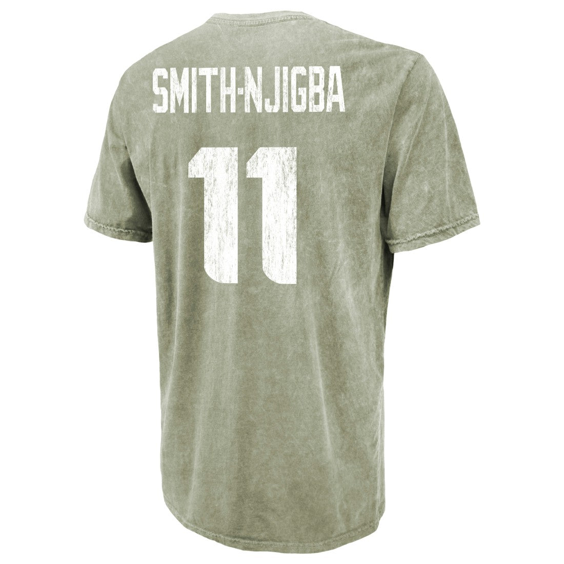 Jaxon Smith-Njigba Seattle Seahawks Majestic Threads Mineral Wash Name & Number T-Shirt Moss Green