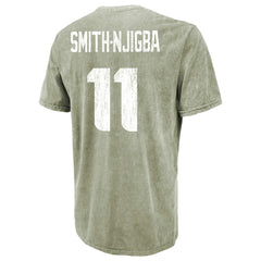 Jaxon Smith-Njigba Seattle Seahawks Majestic Threads Mineral Wash Name & Number T-Shirt Moss Green