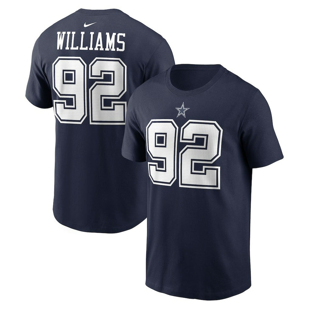 Quinnen Williams Dallas Cowboys Player Name & Number T-Shirt Navy