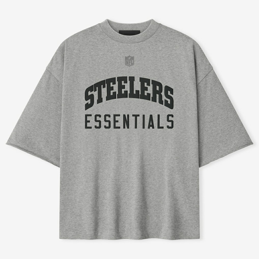 Pittsburgh Steelers Fear of God x NFL Unisex 3/4-Sleeve T-Shirt Heather Gray