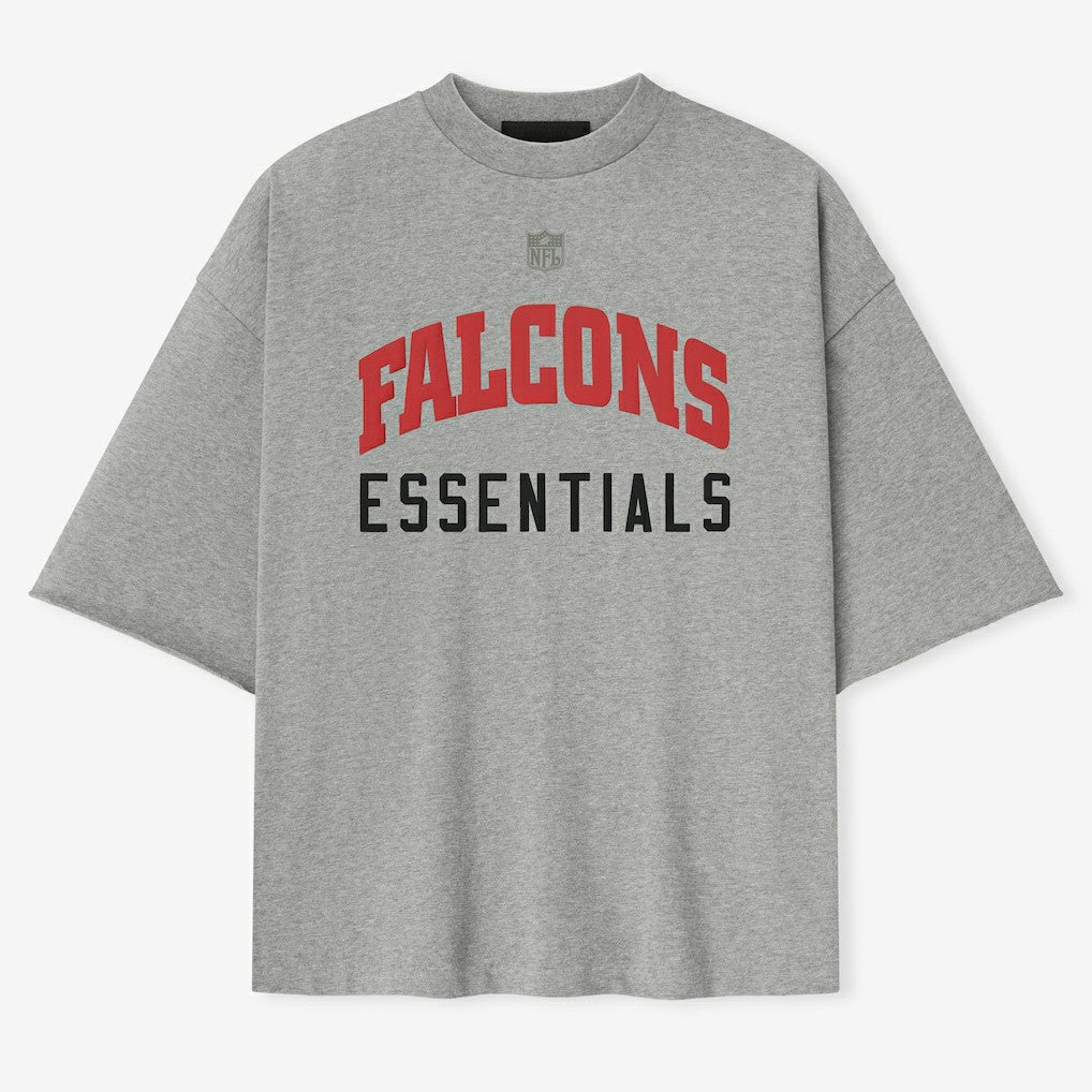 Atlanta Falcons Fear of God x NFL Unisex 3/4-Sleeve T-Shirt Heather Gray