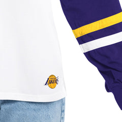 Los Angeles Lakers G-III 4Her by Carl Banks Women's Key Player Oversized Hooded Long Sleeve T-Shirt White/Purple