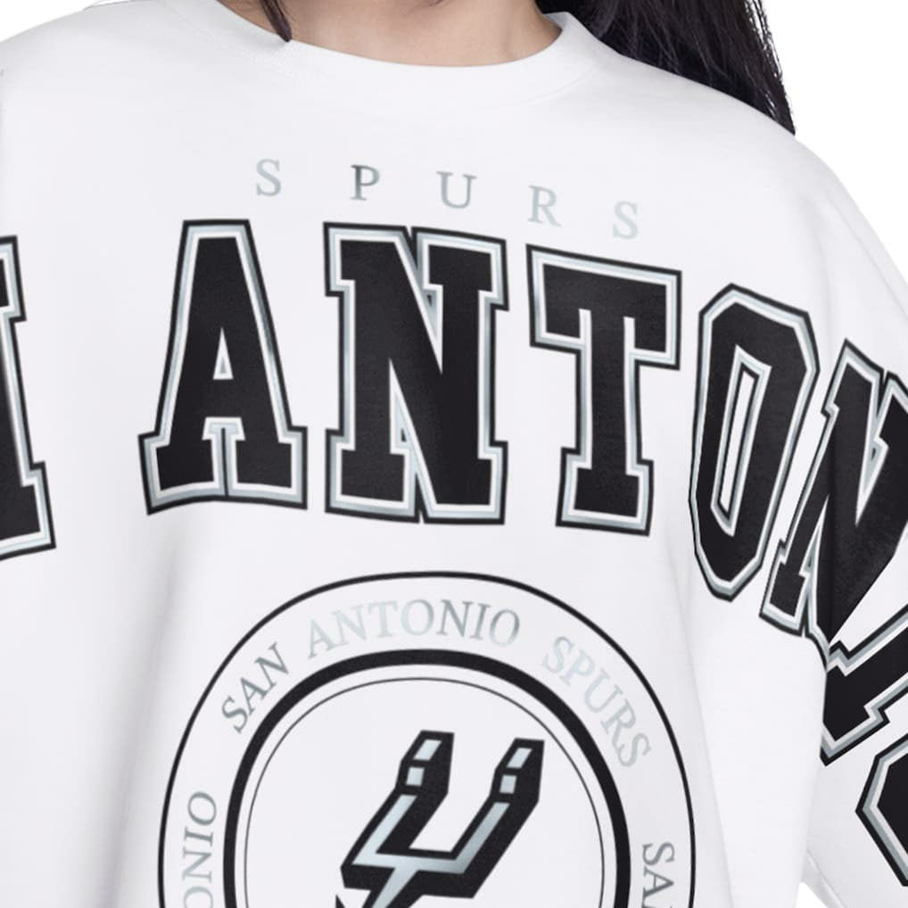 San Antonio Spurs G-III 4Her by Carl Banks Women's Bleachers Cropped French Terry Sweatshirt White