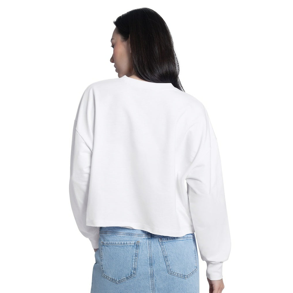 Chicago Bulls G-III 4Her by Carl Banks Women's Bleachers Cropped French Terry Sweatshirt White