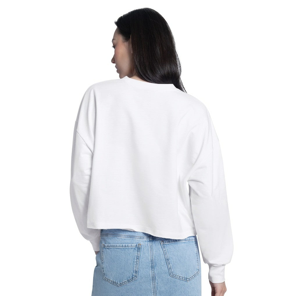 Dallas Mavericks G-III 4Her by Carl Banks Women's Bleachers Cropped French Terry Sweatshirt White