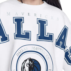 Dallas Mavericks G-III 4Her by Carl Banks Women's Bleachers Cropped French Terry Sweatshirt White