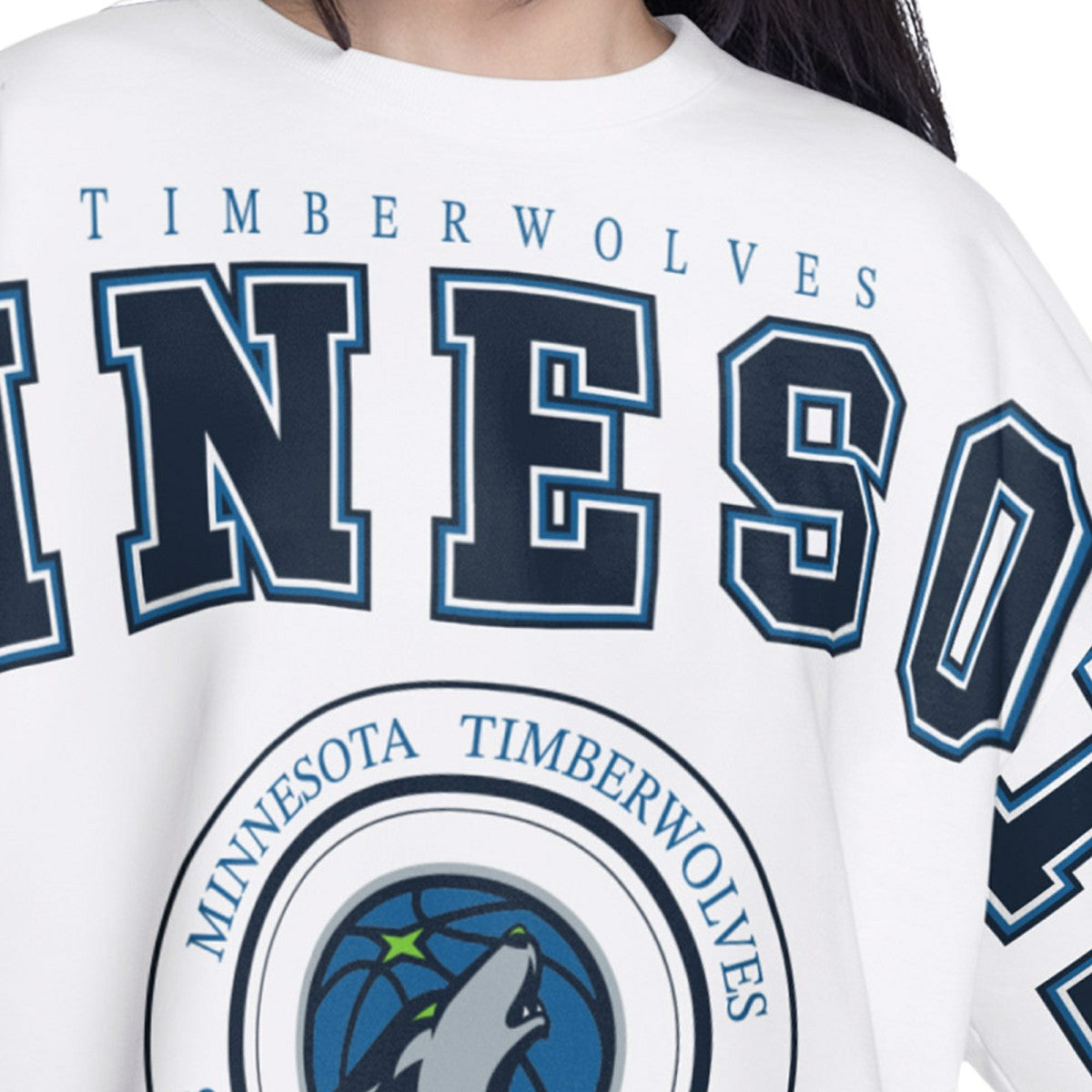 Minnesota Timberwolves G-III 4Her by Carl Banks Women's Bleachers Cropped French Terry Sweatshirt White
