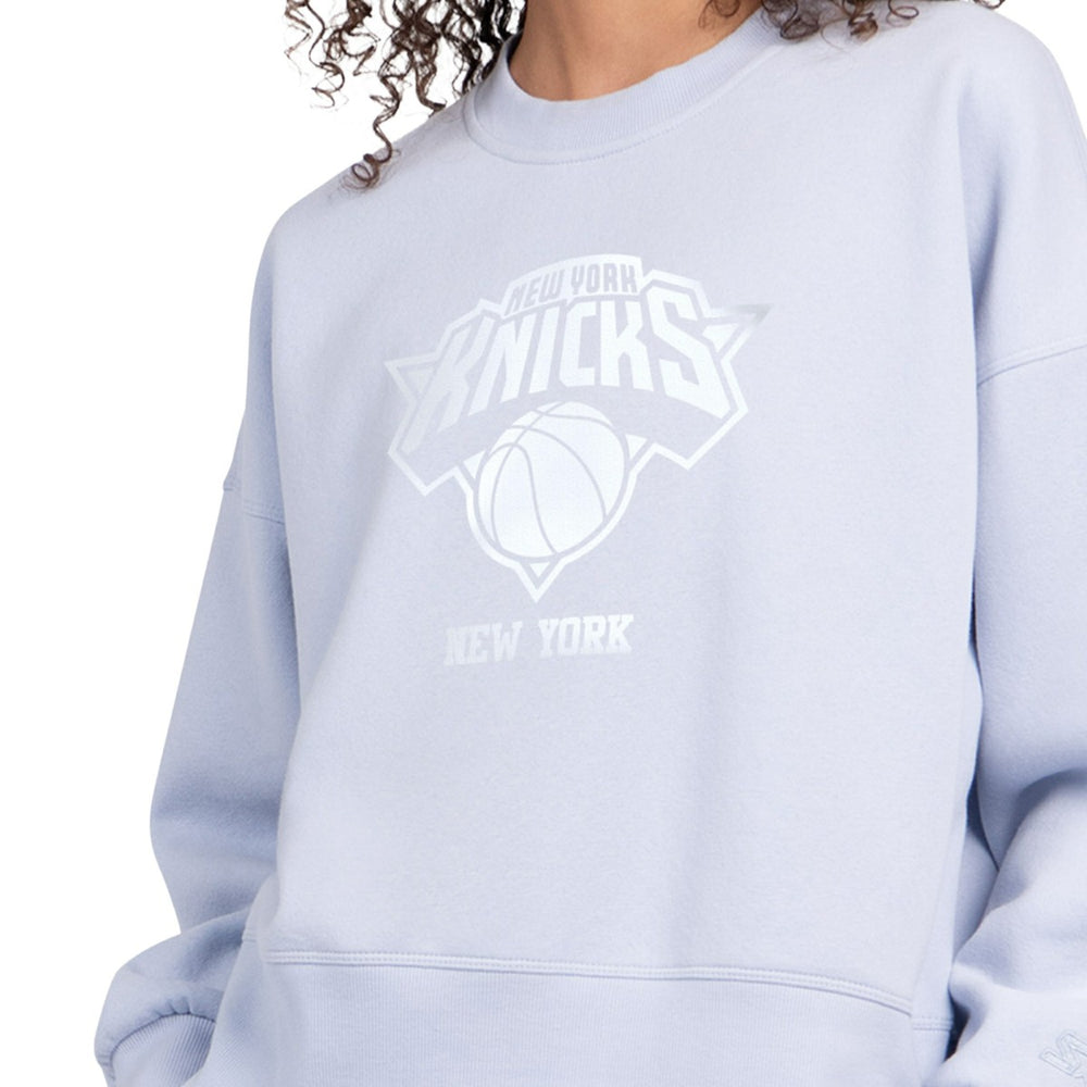 New York Knicks Starter Women's Pastel Boxy Sweatshirt Light Blue