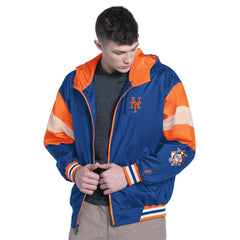New York Mets Pro Player Legacy Lightweight Full-Zip Hooded Jacket - Royal/Orange Jackets