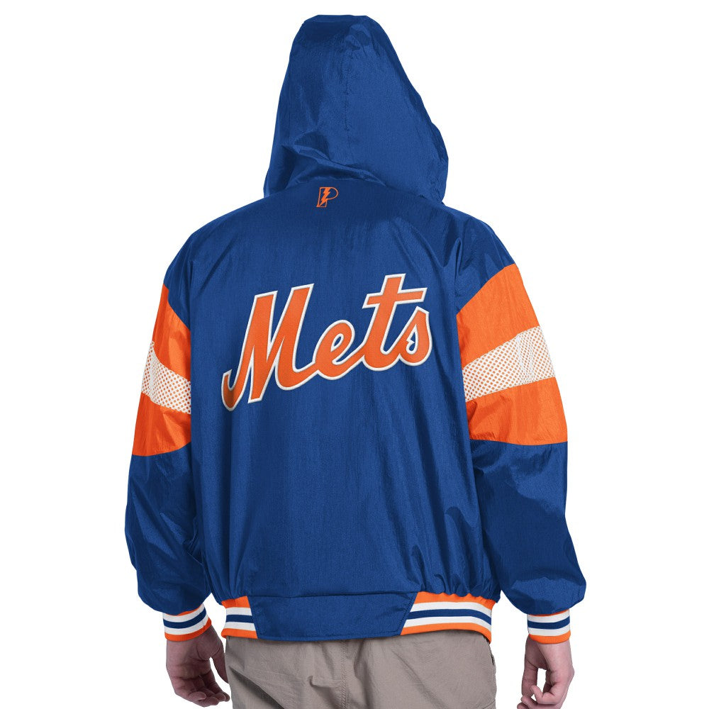 New York Mets Pro Player Legacy Lightweight Full-Zip Hooded Jacket - Royal/Orange Jackets