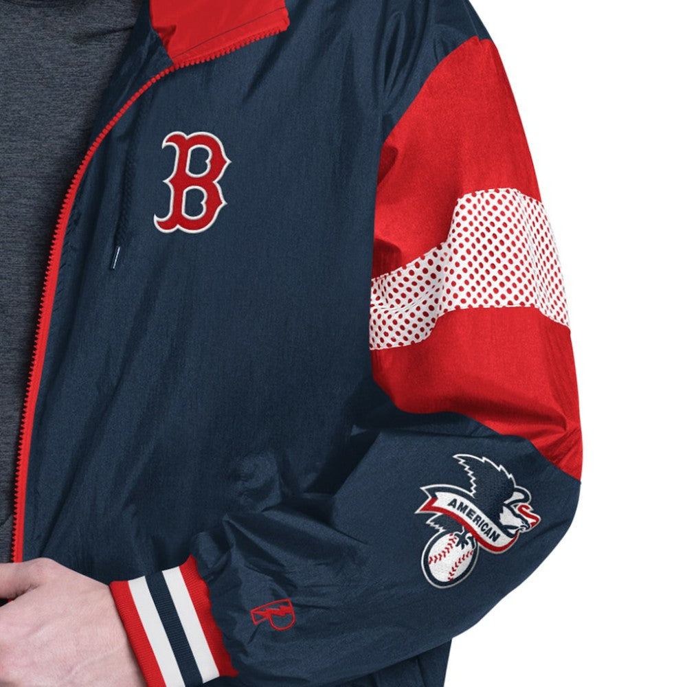 Boston Red Sox Pro Player Legacy Lightweight Full-Zip Hooded Jacket - Navy/Red Jackets
