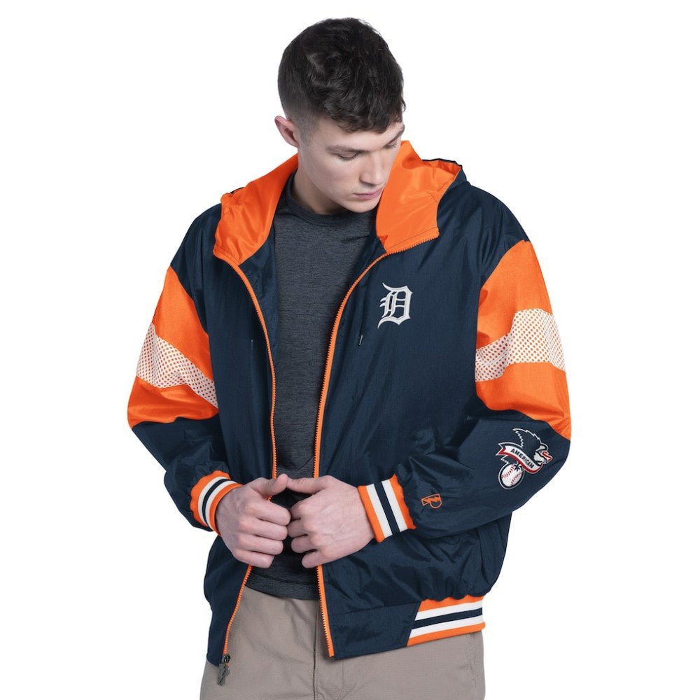 Detroit Tigers Pro Player Legacy Lightweight Full-Zip Hooded Jacket - Navy/Orange Jackets