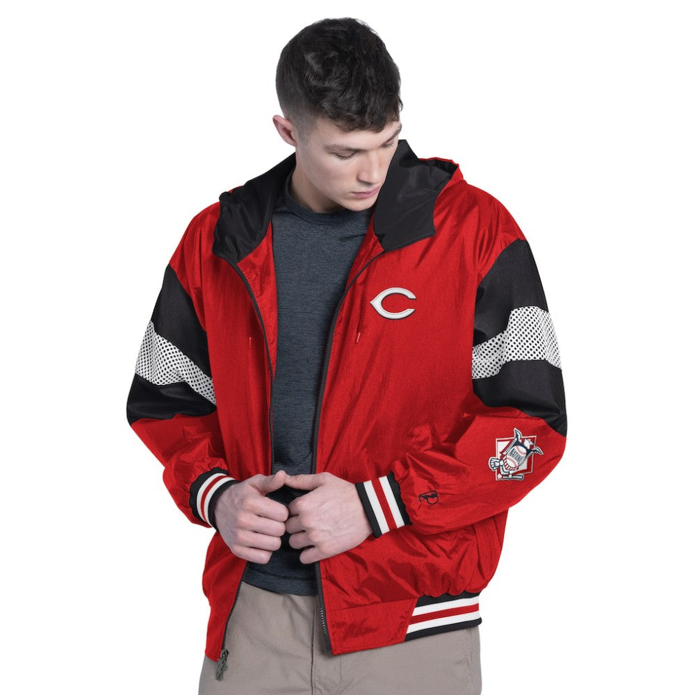 Cincinnati Reds Pro Player Legacy Lightweight Full-Zip Hooded Jacket - Red/Black Jackets