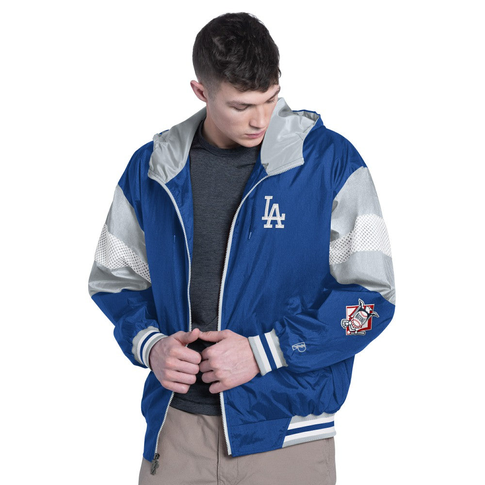 Los Angeles Dodgers Pro Player Legacy Lightweight Full-Zip Hooded Jacket - Royal/Gray Jackets