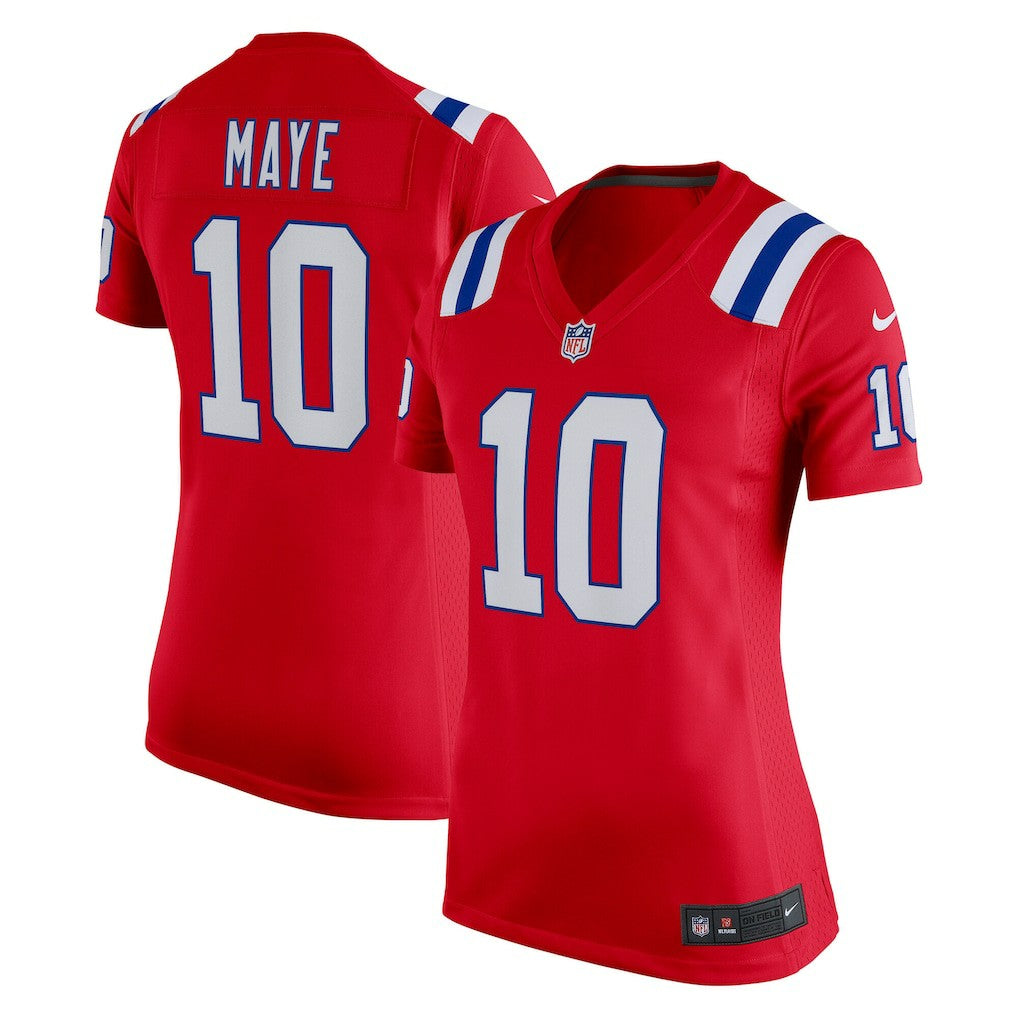 NFL Drake Maye New England Patriots Women's Alternate Game Jersey - Red