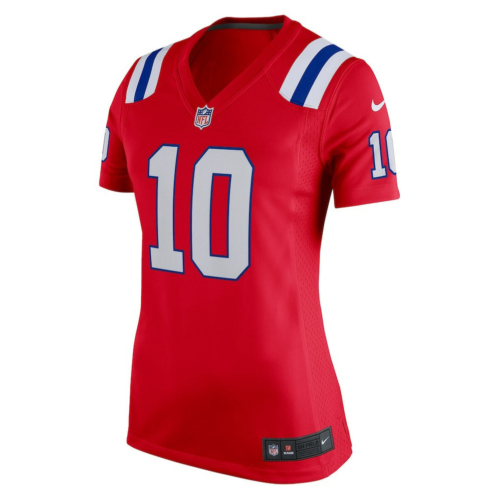 NFL Drake Maye New England Patriots Women's Alternate Game Jersey - Red