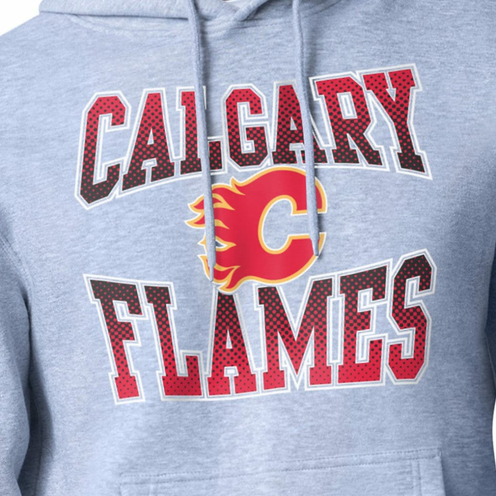 NHL Calgary Flames Starter Comic Style Team Graphic Hoodie - Gray