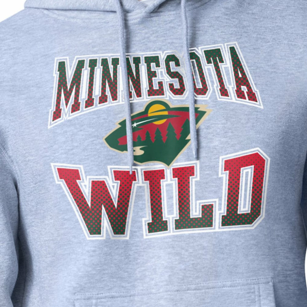 NHL Minnesota Wild Starter Comic Style Team Graphic Hoodie - Gray