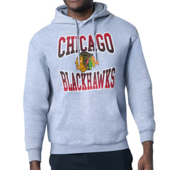 NHL Chicago Blackhawks Starter Comic Style Team Graphic Hoodie - Gray