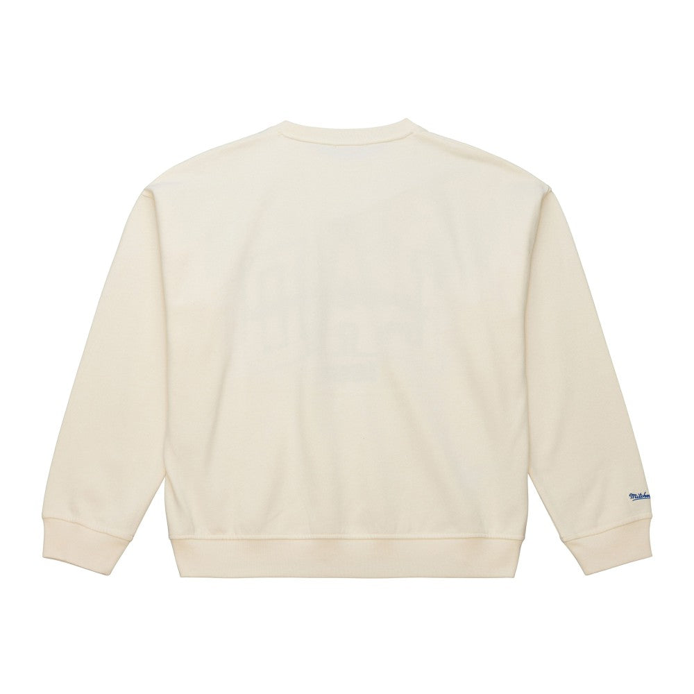 Los Angeles Dodgers Mitchell & Ness Women's Premium Crewneck Sweatshirt - Cream Sweatshirts