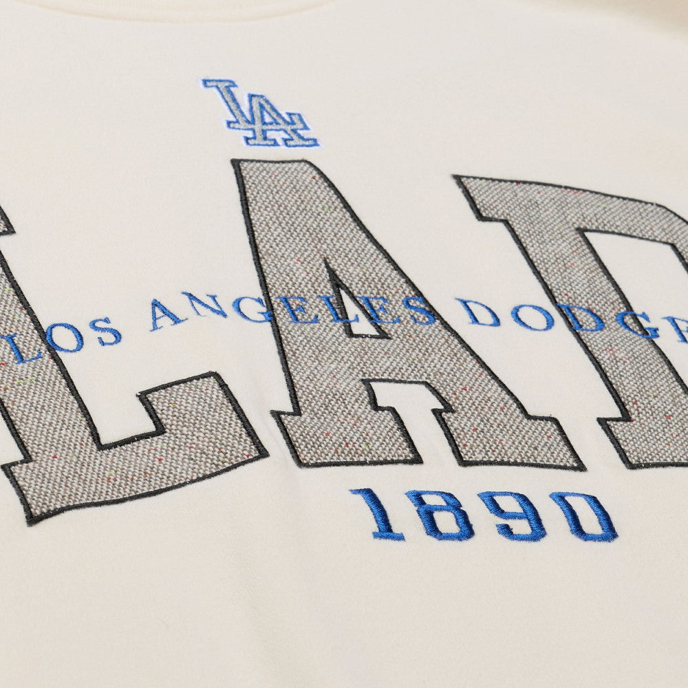 Los Angeles Dodgers Mitchell & Ness Women's Premium Crewneck Sweatshirt - Cream Sweatshirts