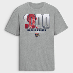 NHL Brad Marchand Florida Panthers 1,000 Career Points Legacy T-Shirt - Gray