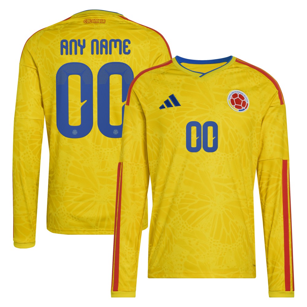 Colombia National Team FIFA x World Cup 2026 Home Replica Long Sleeve Custom Jersey Yellow