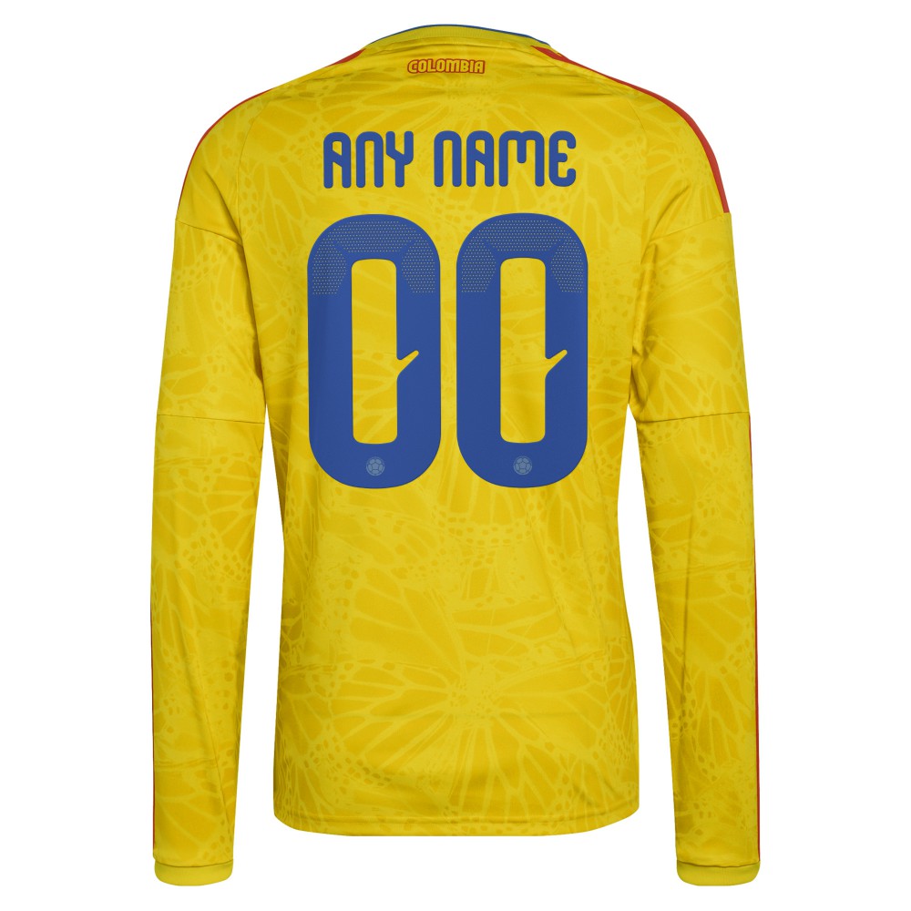 Colombia National Team FIFA x World Cup 2026 Home Replica Long Sleeve Custom Jersey Yellow