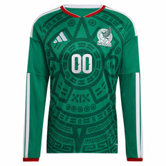 Mexico National Team 2026 Home Replica Long Sleeve Custom Jersey Green